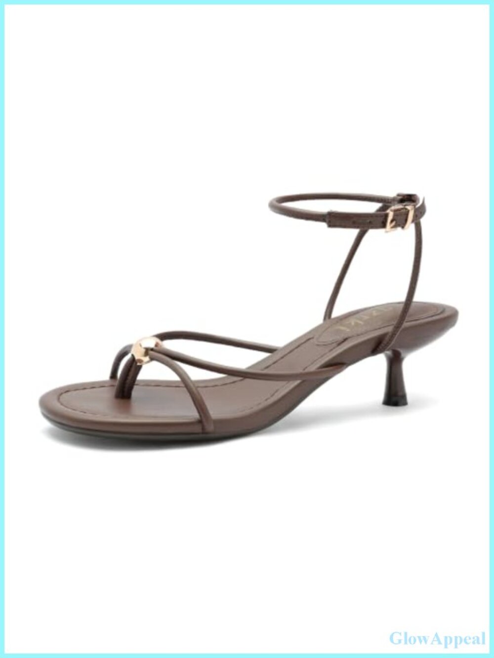 Strappy Kitten Heels Faux Leather Open Toe Ankle Strap Dress Sandals